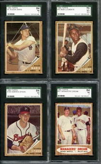 1962 Topps Complete Set of 598 plus 8 Variations with 12 SGC Graded 